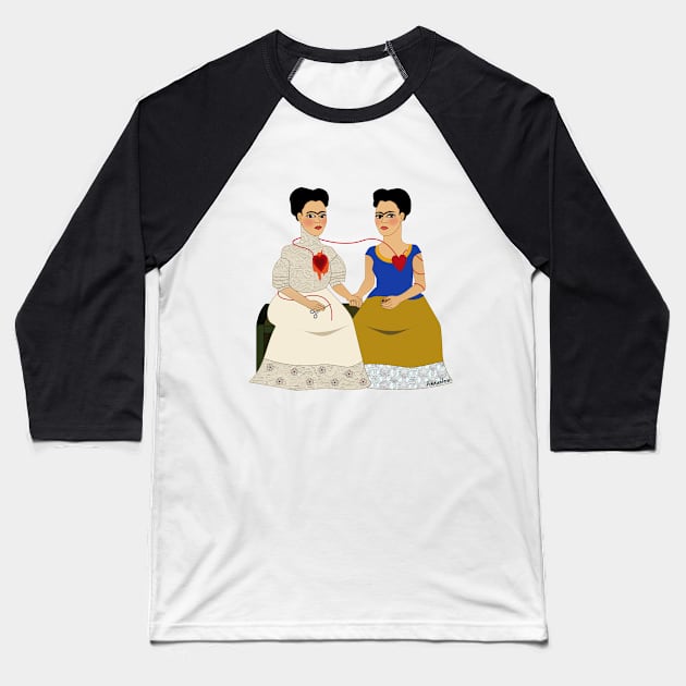 Ladies Fridas Baseball T-Shirt by Pendientera